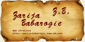 Zarija Babarogić vizit kartica